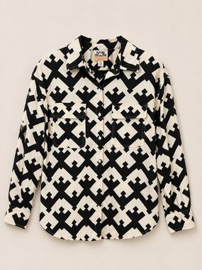 Future Collective Geometric Button-Down Shirt-Size XS
